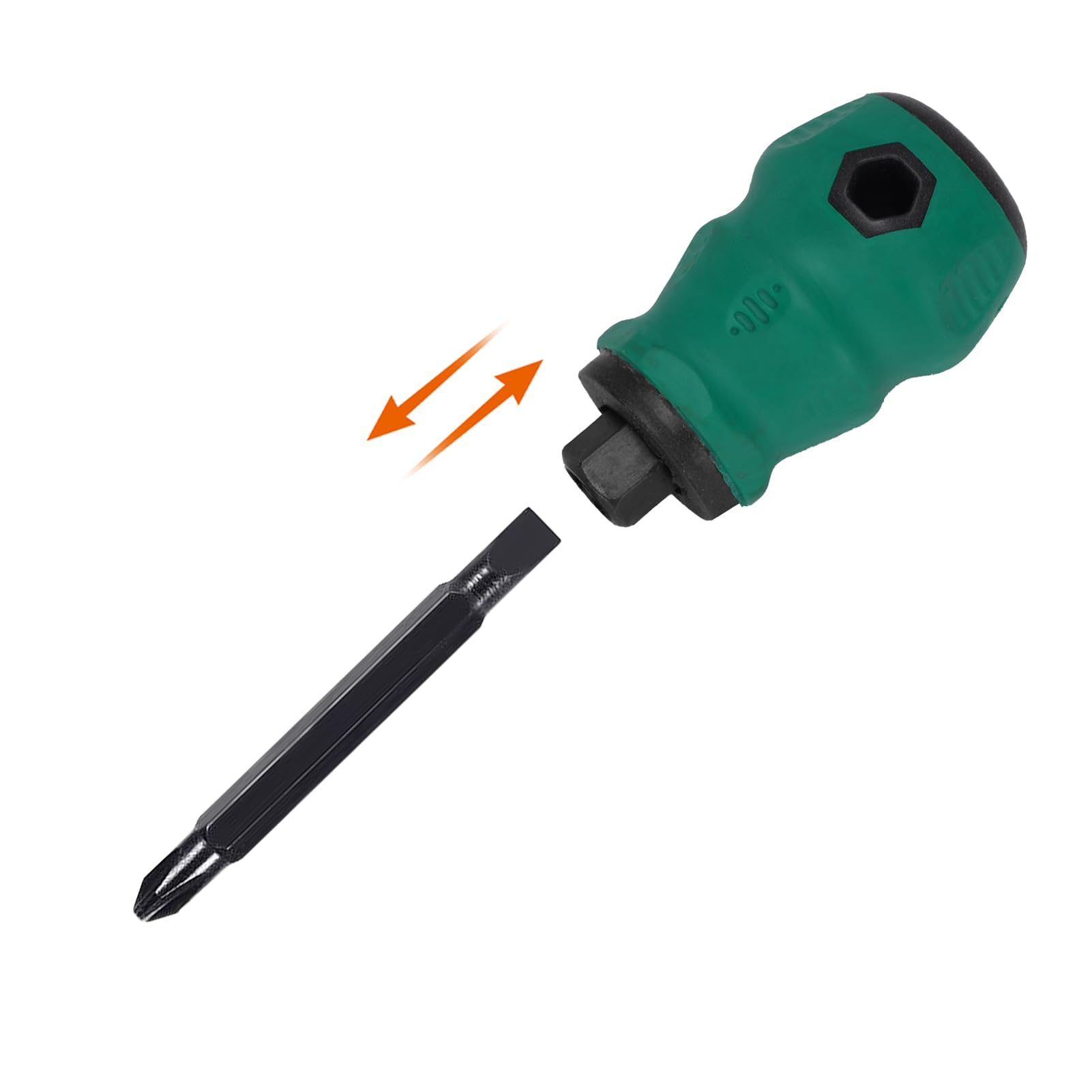 2 in 1 Stubby Schraubendreher Set, Kreuzschlitz & Flachkopf Mini Schraubendreher mit Legierungsstahlspitzen, Kompaktes Handwerkzeug für enge Räume, Elektronik, DIY, Auto & Haus Reparatur