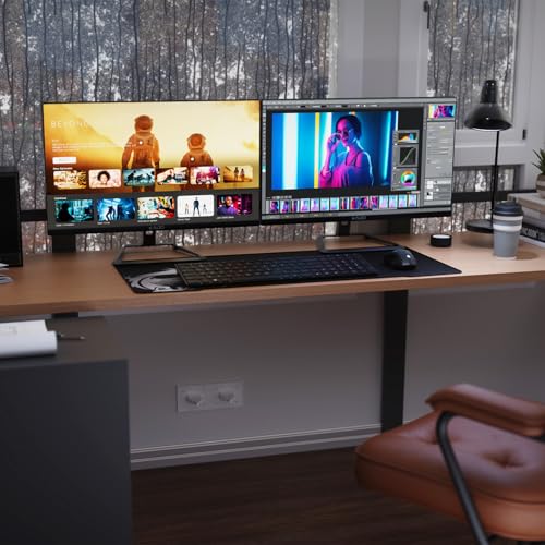 Image of Kado 2-Pack Dual 27 inch 4K 70Hz UHD 3840x2160 Flat Screen Computer Monitor | DisplayPort HDMI Dual Monitor Setup, VESA Mount Office Gaming Hybrid Built-in Speakers, Panoramic Display Multi-tasking