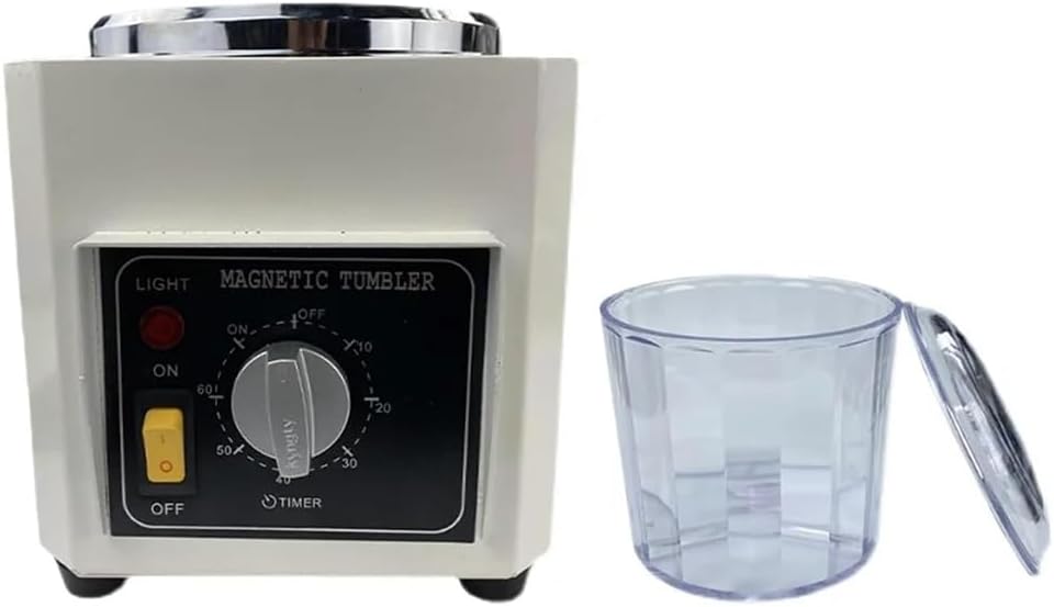 KT-90 Magnetic Jewelry Polisher Machine - Portable AC Mini Tumbler for DIY Grinding, Polishing, and Cleaning Tools - Ideal for Jewelry Making and Repair