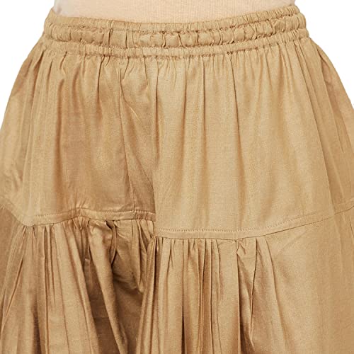 Image of Fabindia Women Tussar Elasticated alwar Viscose Beige