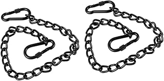 YARNOW 2 Pçs Corrente De Balanço De Aço Inoxidável Cadeira De Rede Resistente Mosquetão Correntes Pretas Correntes De Balanço Resistentes Sacos De Perfuração Mosquetões Corrente De