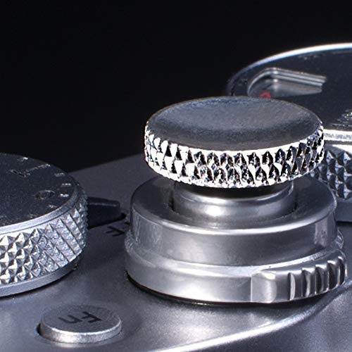 VKO Camera Soft Release Button, Shutter Button Compatible with Fuji Fujifilm X-T4 X-T30 X-T20 X-T3 X-T2 X-PRO3 X-PRO2 X100S X100T X100F X30 X-E3 Sony RX1R RX10 II III IV Leica M10 Silver(2-Pack)