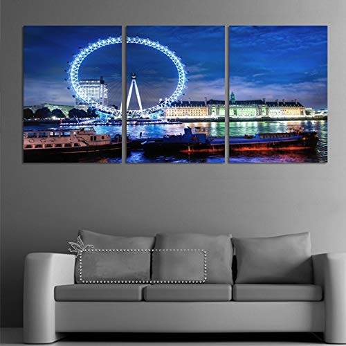 Impression sur toile intissée HD 3 pièces Grande Roue pour habiller un mur vide