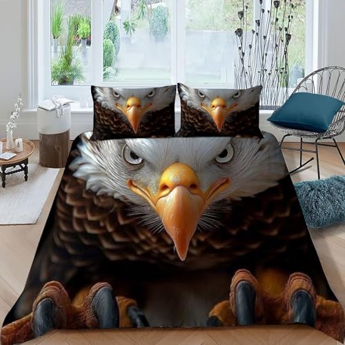 Housse de couette King microfibre respirante imprimé animaux 3D - 3