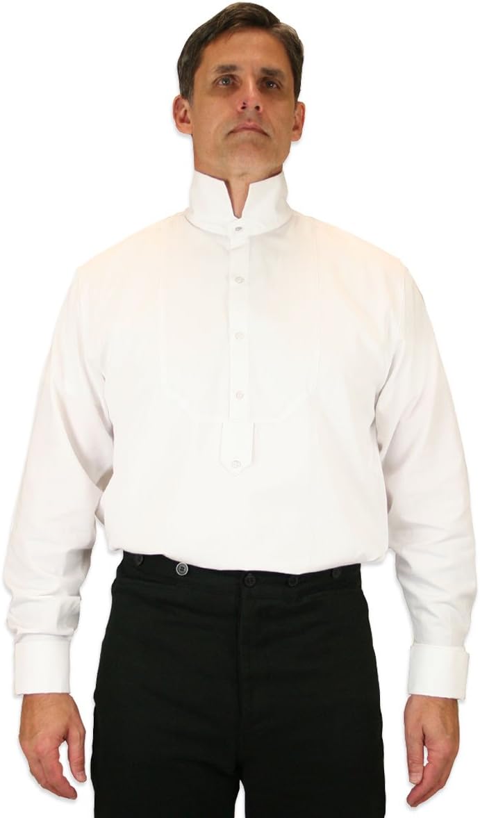 Victorian High Collar French Cuff Dress Shirt for France Ubuy