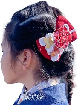 Amazon.co.jp: 浴衣 髪飾り 子供 七五三 水引花飾りと金粉紫陽花