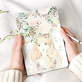 Nombre: Cute Girl Notebook Creativo Hermosa guirnalda niña libro pintado a mano página en blanco graffiti boceto diario tapa dura Papelería para estudiantes Regalos Suministros 25.5x18.5cmB5