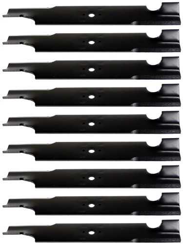 USA Mower Blades (9 U10022BP Standard Medium Lift for Exmark 103-2508 103-2518 103-2518-S 103-2528 Length 18 in. Width 2-1/2 in. Thickness .250 in. Center Hole 5/8 in. 36 in. and 52 in. Deck