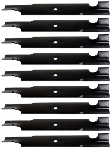 USA Mower Blades (9 U10022BP Standard Medium Lift for Exmark 103-2508 103-2518 103-2518-S 103-2528 Length 18 in. Width 2-1/2 in. Thickness .250 in. Center Hole 5/8 in. 36 in. and 52 in. Deck