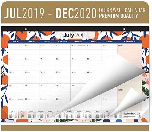 Oriday Desk Calendar 2019-2020 - Monthly Yearly Wall & Desk Pad Calendar - Daily Planner & to-Do List Notepad (December 2019 Through December 2020, 17" x 11")