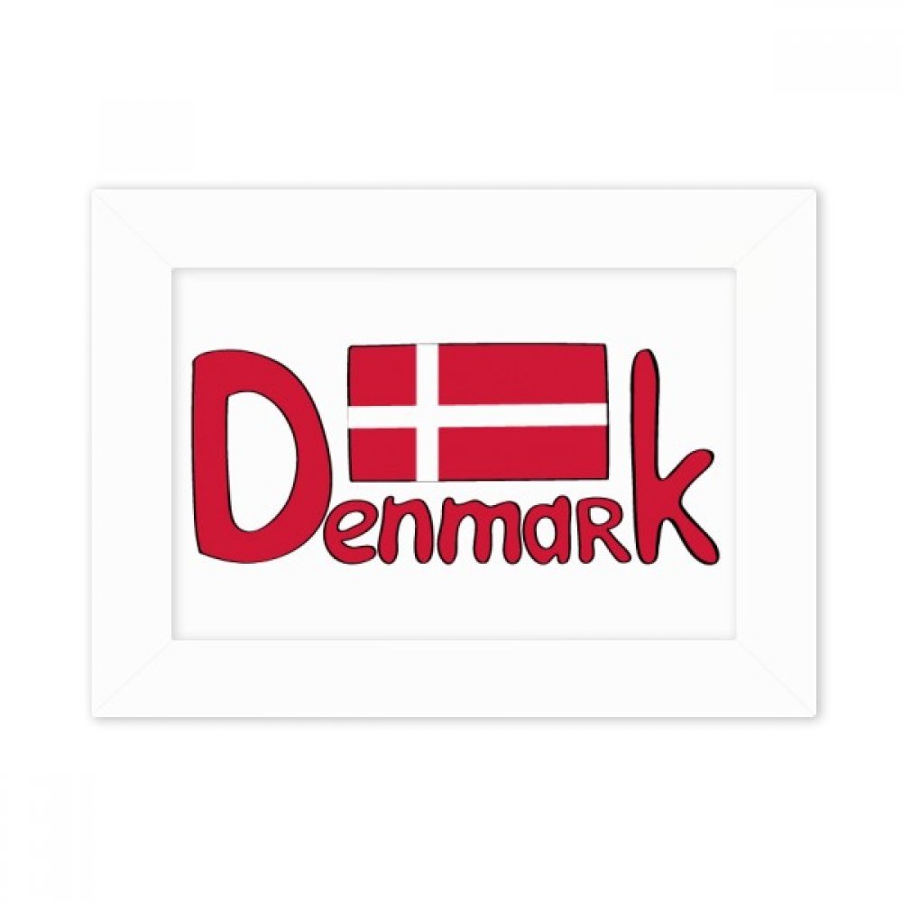 Cadre photo blanc 10x15 cm motif drapeau Danemark rouge pour decoration interieure