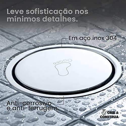 Ralo Click 10cm Inteligente (Pop-Up) Anti-ferrugem Redondo para Banheiro GW Comercial