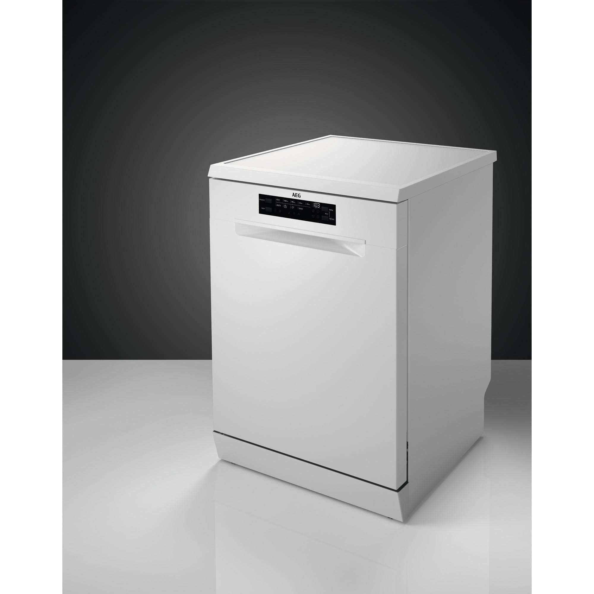 AEG FFB6491AZW Standgeschirrspüler/Serie 6000 mit SatelliteClean / 60cm / AirDry - ideale Trocknungsergebnisse/C/energiesparend/MaxiFlex Besteckschublade/Display/Startzeitvorwahl