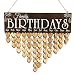 WINOMO Family Birthday Board Plaque DIY Hanging Wooden Birthday Reminder Calendar with 50pcs Wooden Hearts