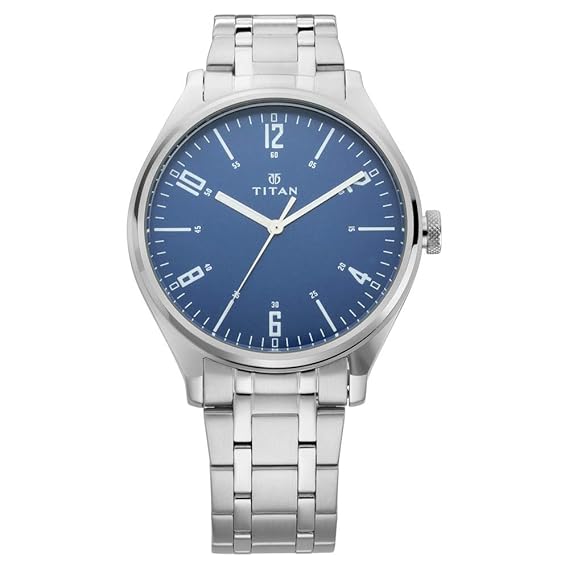 Titan Analogue Men's Watch (Blue Dial Silver Colored Strap)/NP1802SM02