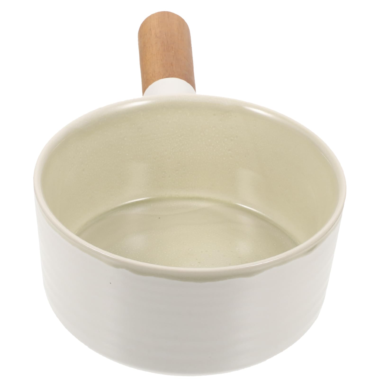 Cabilock Tazón de Sopa Grande de Cerámica Asa de Madera Anti-escaldaduras para Servir Ensaladas o Postres Cocina o Mesa Familiar de Cerámica