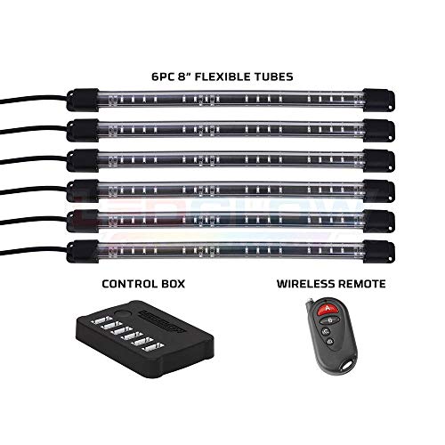 Ledglow 6Pc Flexible Million Color Multi-Color Led Interior Footwell Underdash Neon Lighting Kit For Cars & Trucks - 15 Solid Colors - 10 Unique Patterns - Music Mode - Includes Control Box & Remote #TOP1