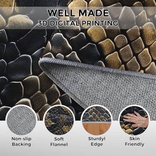 Tapis salon antidérapant et lavable grand format motif serpent - 7
