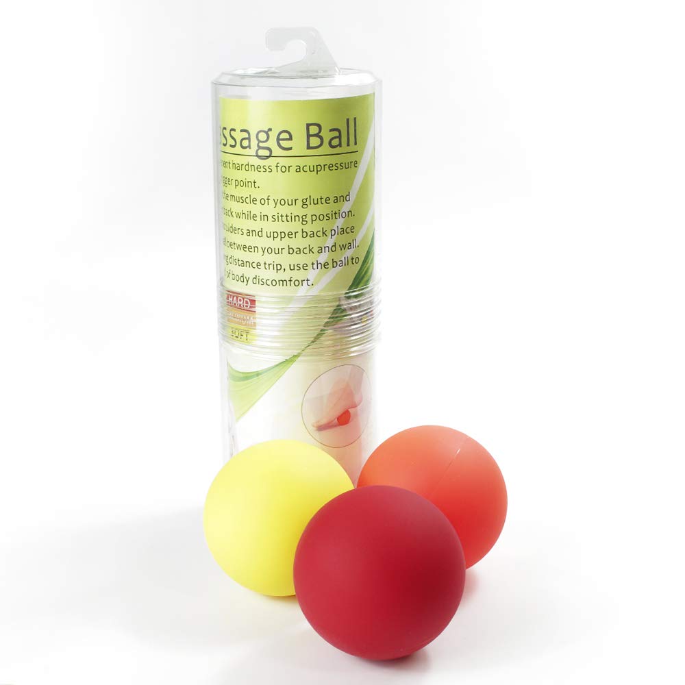 NRS Healthcare Physio Acupressure Trigger Point Massage Balls, Soft, Medium and Hard, 0.218 kg