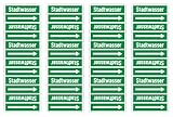 Durable et résistant Autocollants : 225 x 75 mm, 4 pièces - Groupe 1 - Eau - Banderole - Marquage de tuyauterie - Selon DIN 2403 - Langue : allemand - Eau de ville