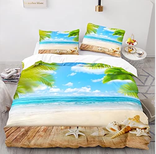 QBIDCSX Funda Nordica Cama 135 Playa Funda Edredon 230x220 cm y 1 Funda de Almohada 50x75 cm para Niñas Niños con Cremallera Suave Transpirable 110gsm Microfibra Fundas Nordicas