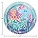 Lobyn Value Packs Mermaid Happy Birthday Plates & Napkins Party Supplies - 16 Count Blue & Purple Mermaid Pattern Paper Plates & Napkins for Lunch Serves 16
