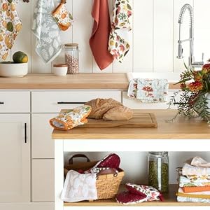 Martha Stewart Woodland Harvest Jacquard Sunflowers Kitchen Towel 2-Pack Set, 100% Cotton with Absorbent Honeycomb Texture, Decorative Kitchen Towels, Yellow, 16"X28" Martha Stewart Woodland Harvest Jacquard Sunflowers Kitchen Towel 2 Pack Set 100 Cotton with Absorbent Honeycomb Texture Decorative Kitchen Towels Yellow 16X28
