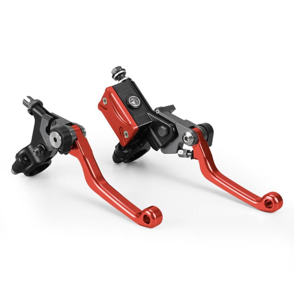 Gxbzhcaqy Red Cnc 7/8 Inch Hydraulic Brake And Clutch Lever Set Compatible With Kx125 Kx250 Kx250f Kx450f Kx65 Kx85 Klx125 Klx250 Klx450r(Red)