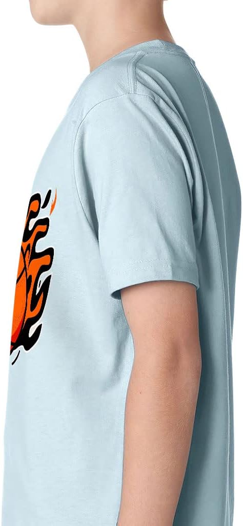 Basketball Graphic Kids' Classic Fit T-Shirt - Basketball Ball T-Shirt - Ball on Fire Classic Fit Tee