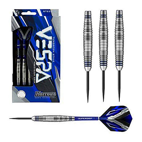 Harrows Vespa Darts, Steel Tip Brass w/ Prime Flights & Supergrip Fusion Shafts, 24 Grams (24 Grams) by Harrows - Used condition - US$12.80