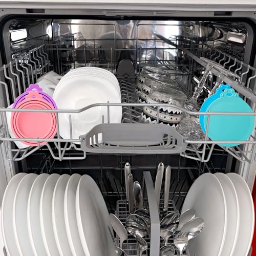 SLSON 4 Pack Pet Tin Can Silicone Lids with 1 Spoon Universal Cat Food Can Covers 1 Fits 3 Standard Size Pet Covers lids for Dog＆Cat Food Storage - Image 7