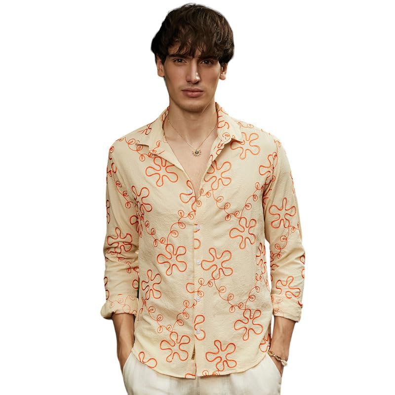 Campus Sutra Men’s Hive-Checkered Cotton Blend Regular Fit Shirt Casual Wear | Spread Collar | Long Sleeve | Button Closure | Shirt Crafted With Comfort Fit For Everyday Wear