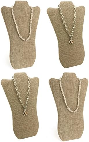 Elegant Necklace Jewelry Display Easel 14" H by N'ice® (4, Burlap) image 5