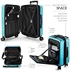 22 Inch Carry On Luggage 22x14x9 Airline Approved Carry On Suitcase With Wheels Hard Shell Carry On Luggage Durable Luggage Carry On Teal Small Suitcase With Cosmetic Carry On Bag
