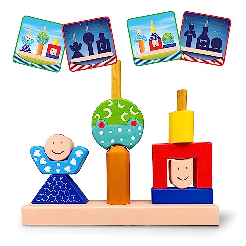 WONDRBOX Wooden Toys for Babies/Kids, Boys & Girls of 1, 2, 3, 4 Years Old Age (Multicolor) (Day & Night)