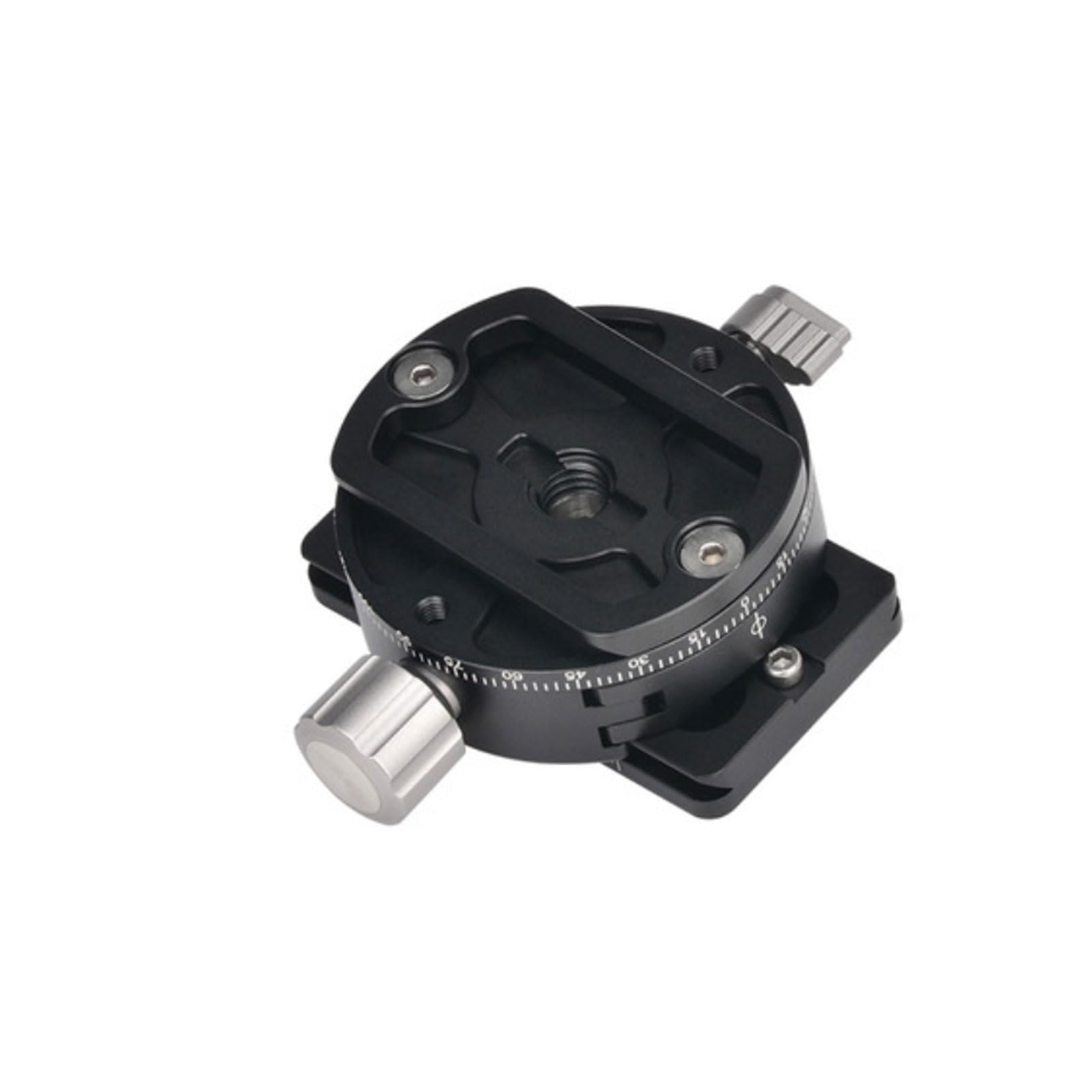 Morsetto Panoramico a Testa Girevole 360° in Lega di Alluminio 60mm, | Morsetto per piastra a sgancio rapido con vite da 1/4 di pollice, carico di 15 kg, per treppiede per fotocamera, testa a