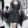 Goth Shawl Bell Sleeve Lace Bolero Shrug Cardigan Sheer Mesh Crop Top Punk Fairy Grunge Alt Cover Ups #1