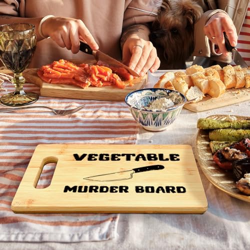 Tablas de cortar divertidas para cocina, tabla de bambú para vegetales, tablas decorativas y humorísticas para cocina, ideal como regalo para inauguración de hogar miniatura 6