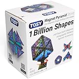 TOSY Magnet Pyramid Stone - 1 Cube Transforms into 1 Billion Shapes (Bunny, Egg Basket, Flowers, Heart), Easter Birthday Gift, 12 pcs, 243 Magnets, Holographic Design, Puzzle/STEM Toy
