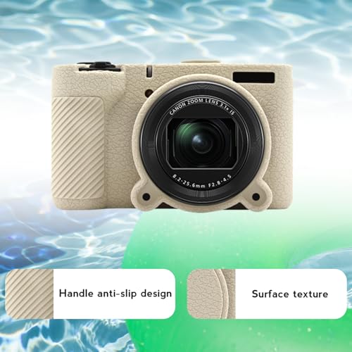 Coque silicone Canon PowerShot V1 finition premium fine avec capuchon objectif ajusté - 5