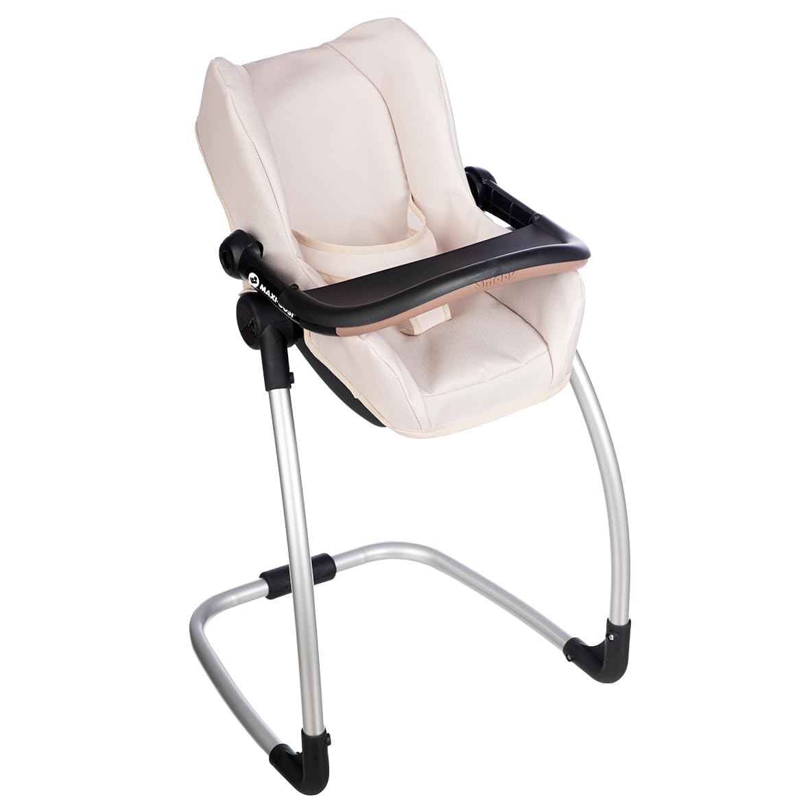 Smoby - Maxi-Cosi - Beige Seat and High Chair - For Babies Up to 42 Cms - Imitation Toy - Tablet, Rocker, Car Seat - From 3 Years Old - Made in Spain