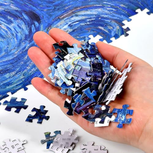 Image of 1000 Piece Puzzles for Adults, Wooden Starry Sky Jigsaw Puzzle, 50x70cm Brain Teaser Game for Relaxation and Home Wall Decor
