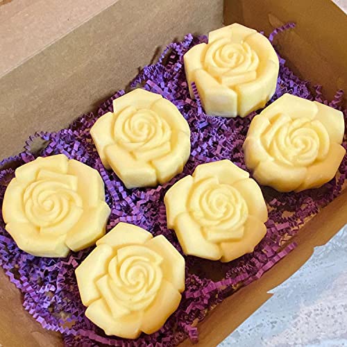 Aidoit 3 Pack Silicone Soap Molds, 6 Cavity Silicone Flower Soap Mold Diy Soap Molds For Soap Making, Handmade Cake Chocolate Biscuit, Pudding #TOP5