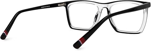 Miniatura 5 de Zeelool Gafas rectangulares de acetato con lente transparente sin receta para mujeres y hombres, anteojos de gran tamaño