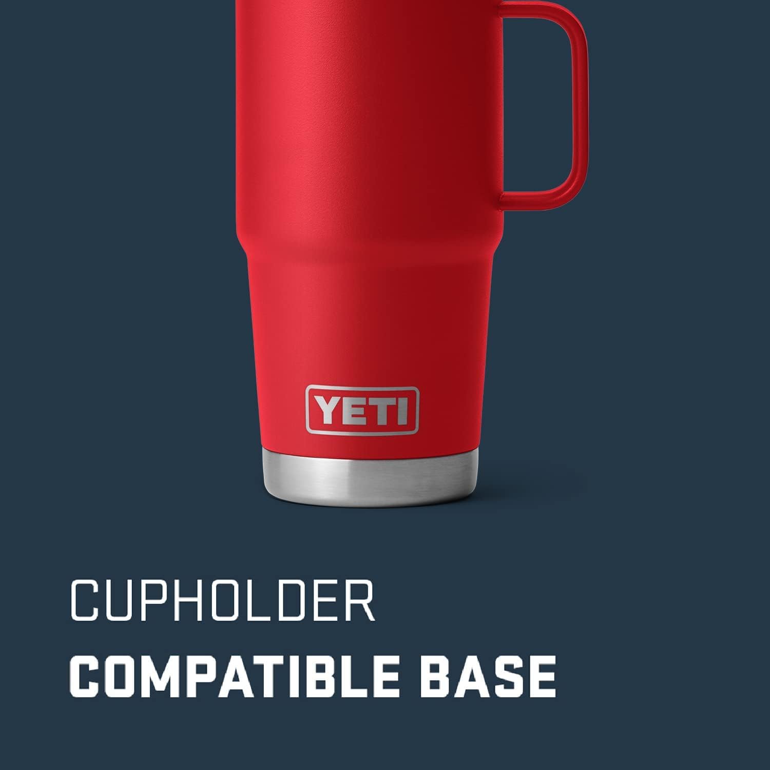 YETI Rambler Travel Mug, Stainless Steel Vacuum Insulated with Stronghold Lid, Rescue Red, 20 oz (591 ml) - Image 3