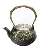 RUIKA Japanese tetsubin Cast Iron Teapot pine and crane pattern Kettle 1200ml 40 Ounce
