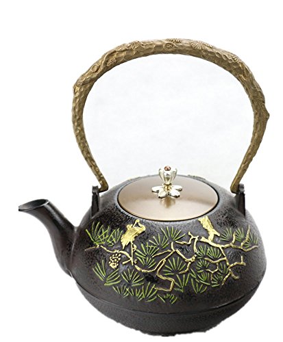 Ruika Japanese Tetsubin Cast Iron Teapot Pine And Crane Pattern Kettle 1200Ml 40 Ounce #TOP5