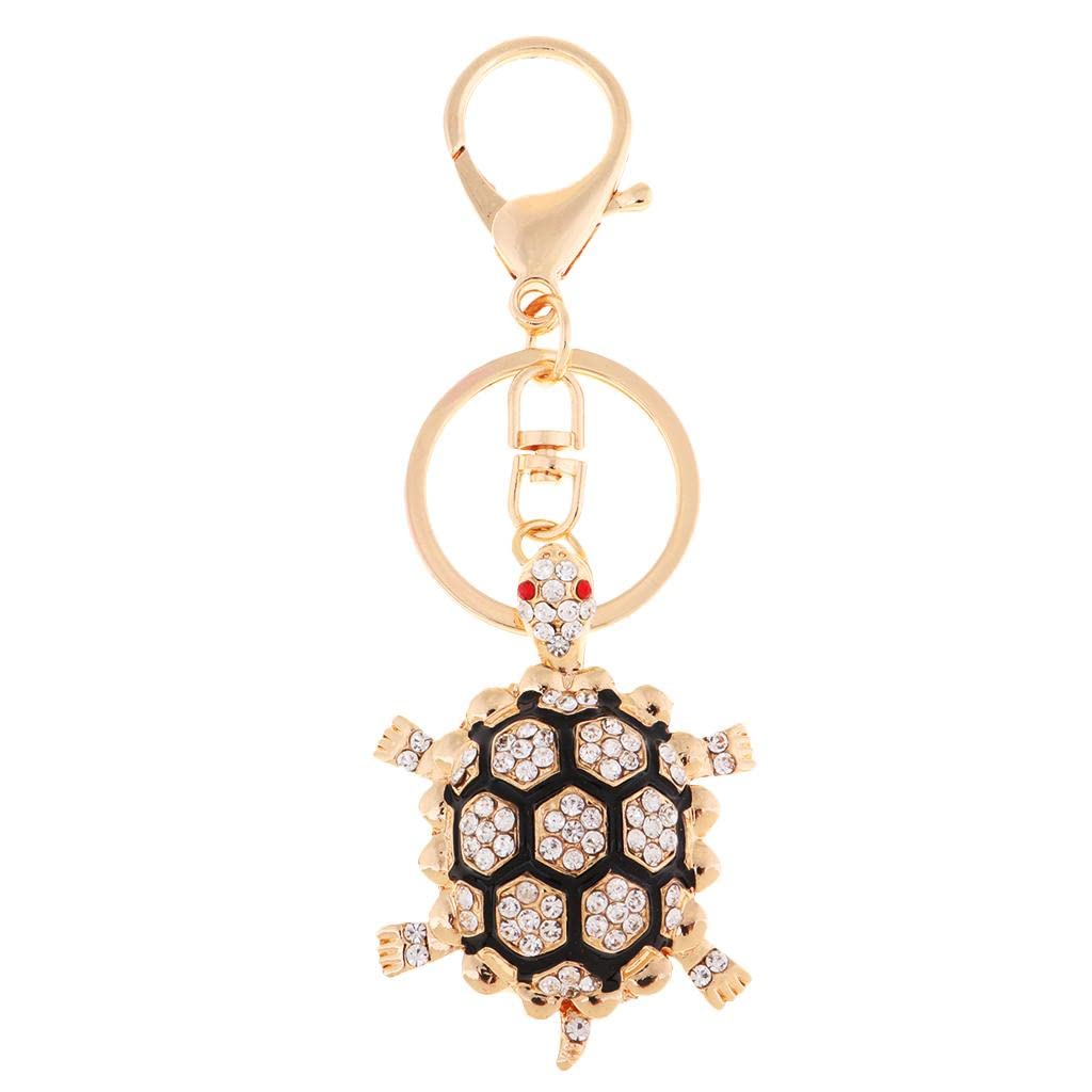 OptimussKeychain for Handbag Lover Gift Beautiful Rhinestone Tortoise Keyring Chains