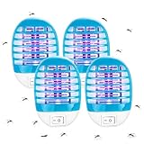 Lampe Anti Moustique, 4 Pack Appareil Anti Moustique Electrique pour Moustiques, Mites et Mouches, Lampe Anti Mouche Interieur pour Chambre et Cuisine