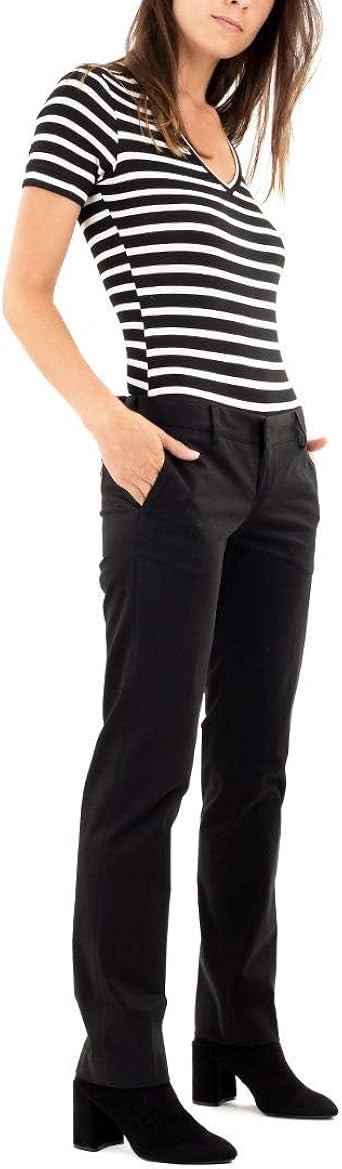 Amazon.com: Etiqueta Negra - Pantalones rectos negros, S : Ropa, Zapatos y  Joyería